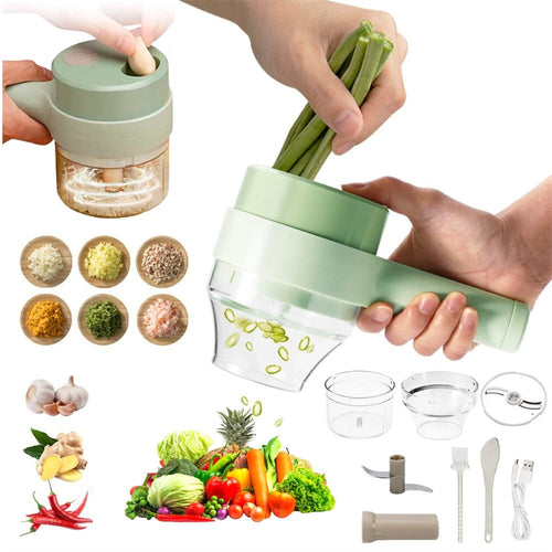 4-in-1 Electric Vegetable Slicer – Portable & Multi-Functional