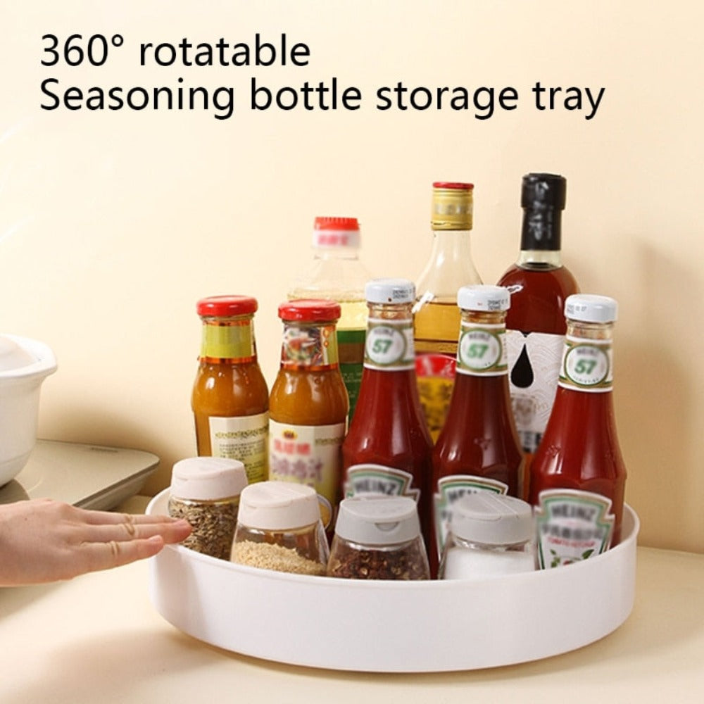 Rotating Spice & Sauce Rack Organizer – Space-Saving & Stylish