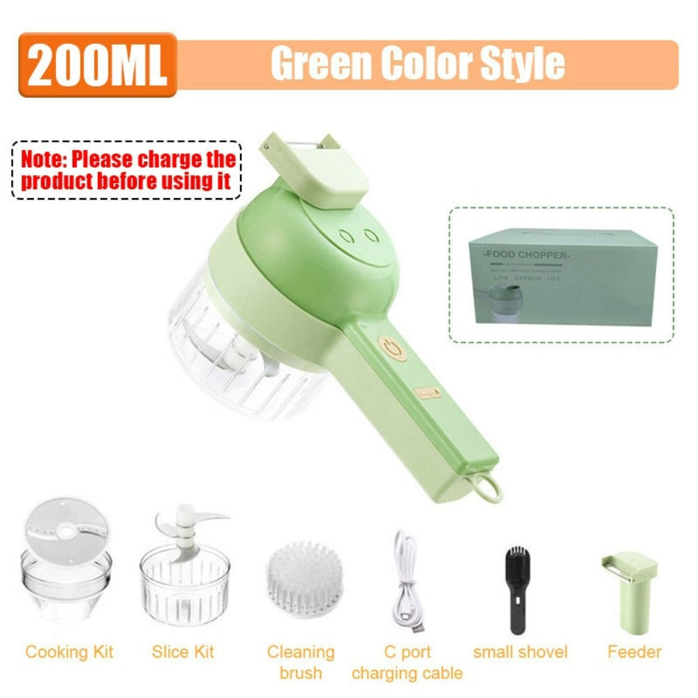 4-in-1 Electric Vegetable Slicer – Portable & Multi-Functional