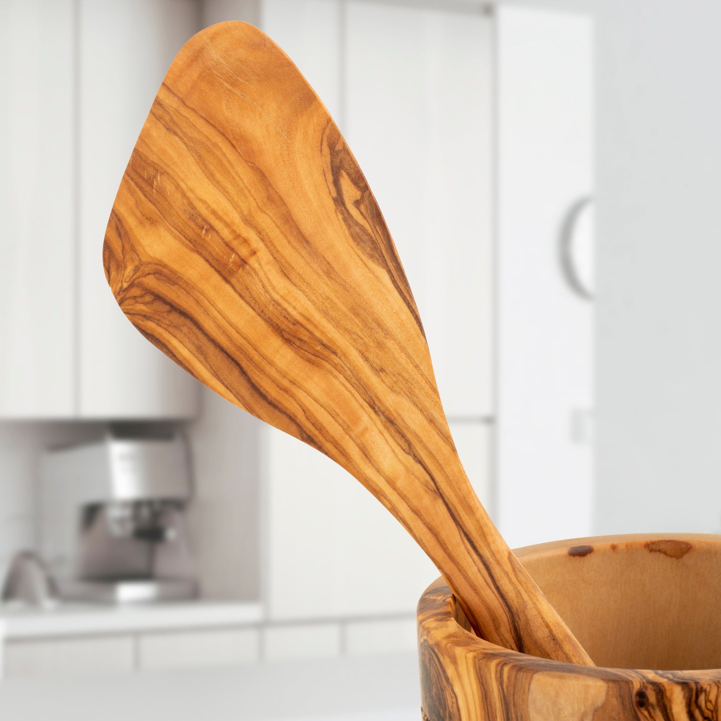 5-Piece Handmade Olive Wood Kitchen Utensil Set with Holder – Durable & Elegant