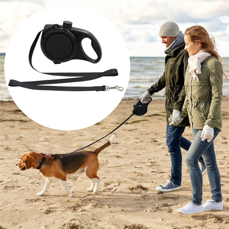 Leash with Built-In Water Bottle for Dogs & Cats