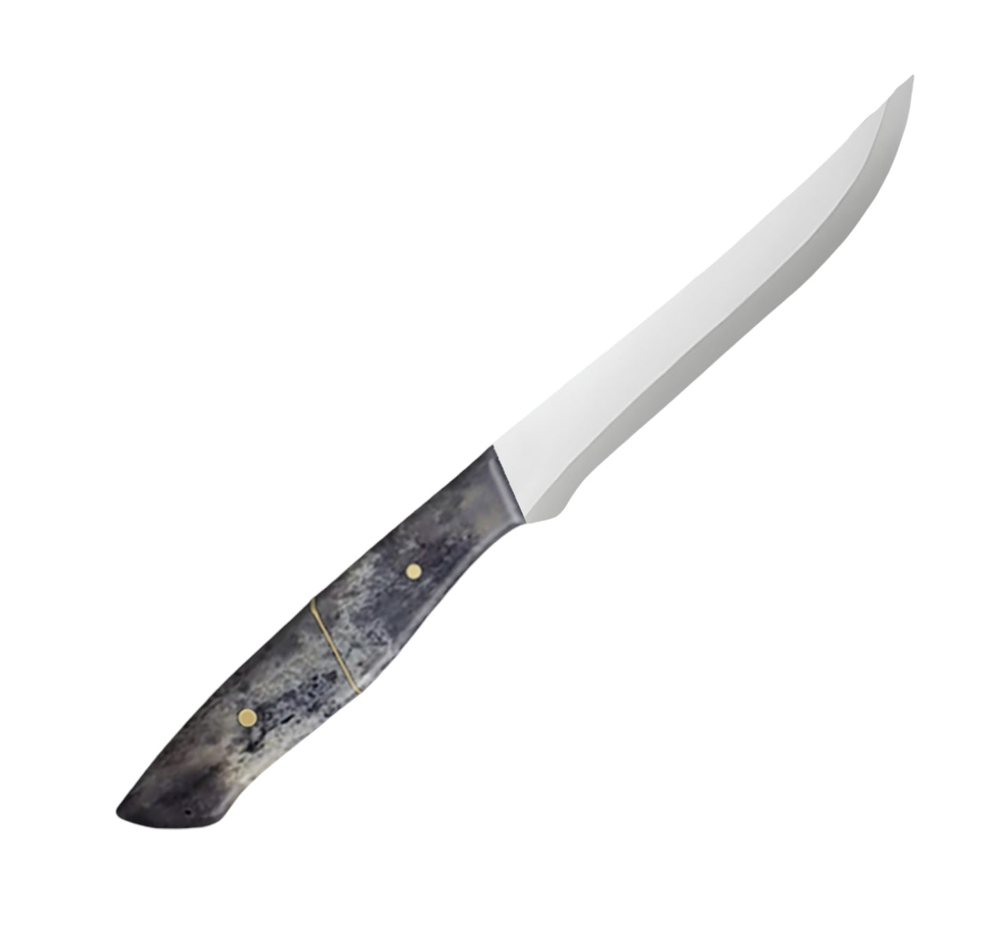 10-inch steak knife with a stainless steel blade and a polished blue camel bone handle, designed for effortless meat cutting and presented in a stylish carry box for gifting.