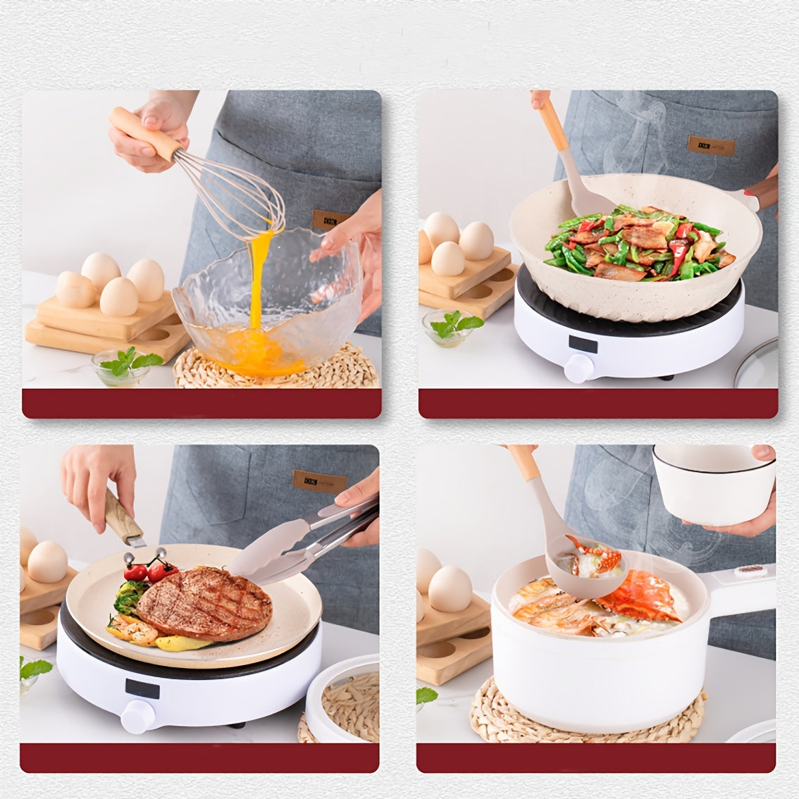 12-Piece Grey Silicone Kitchen Utensil Set – Non-Stick & Heat-Resistant