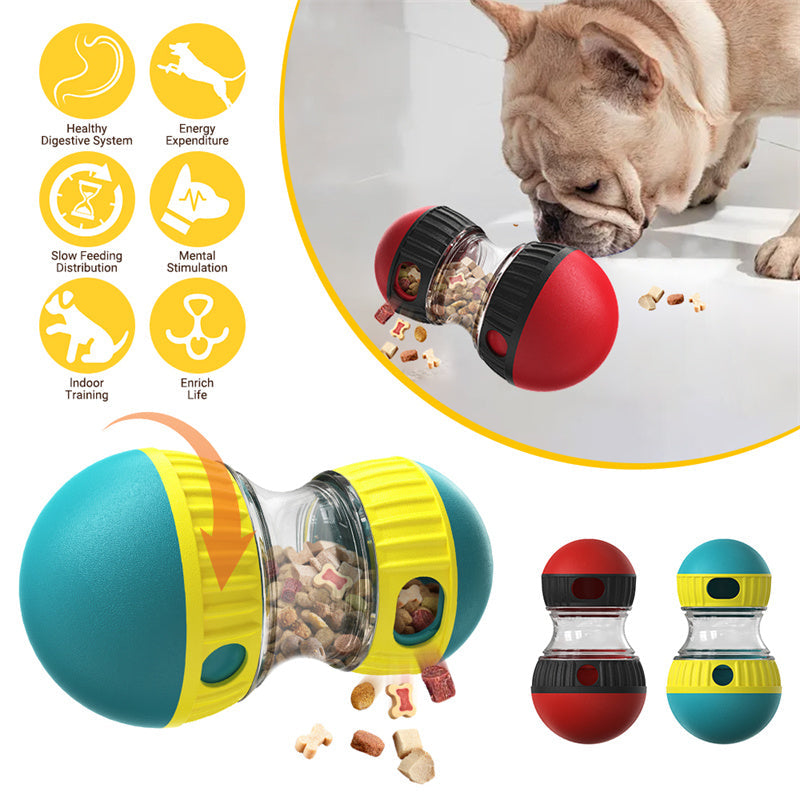 Slow-Feed Puzzle Tumbler Treat-Dispensing Toy for Dogs