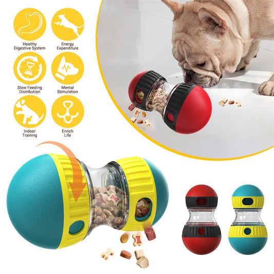 Slow-Feed Puzzle Tumbler Treat-Dispensing Toy for Dogs