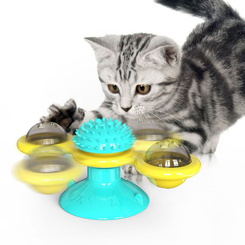 Rotating Windmill Scratch & Teeth Cleaning Toy for Cats