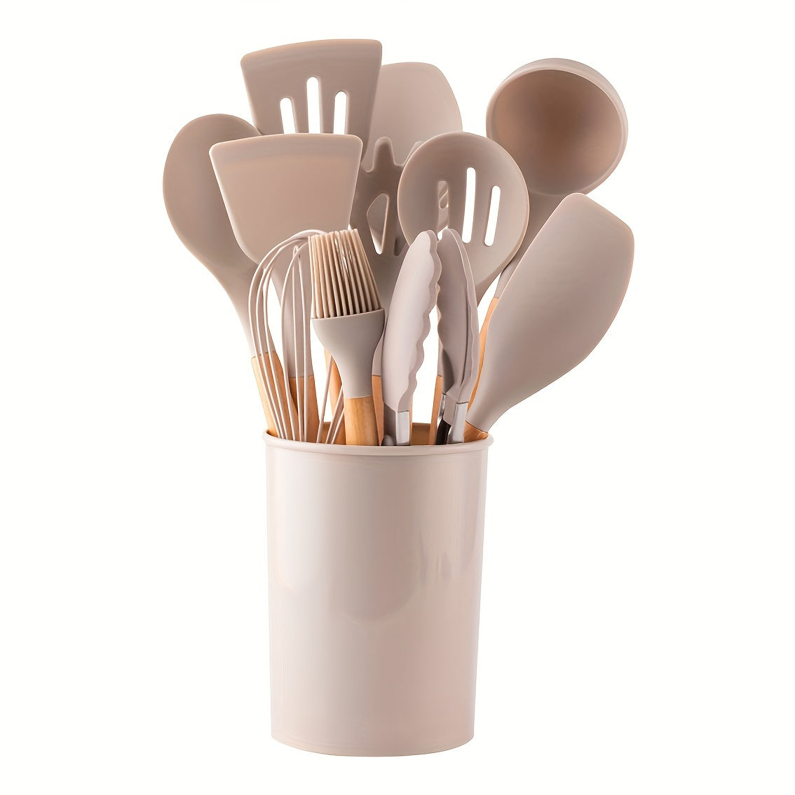 12-Piece Grey Silicone Kitchen Utensil Set – Non-Stick & Heat-Resistant