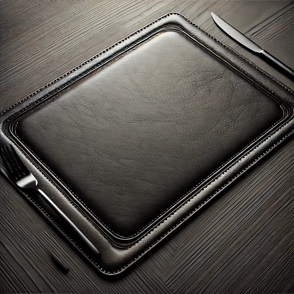 Black Leather place mat
