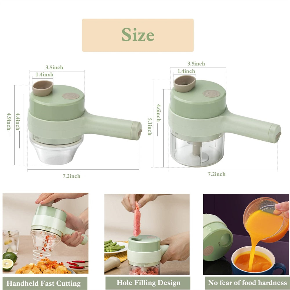 4-in-1 Electric Vegetable Slicer – Portable & Multi-Functional