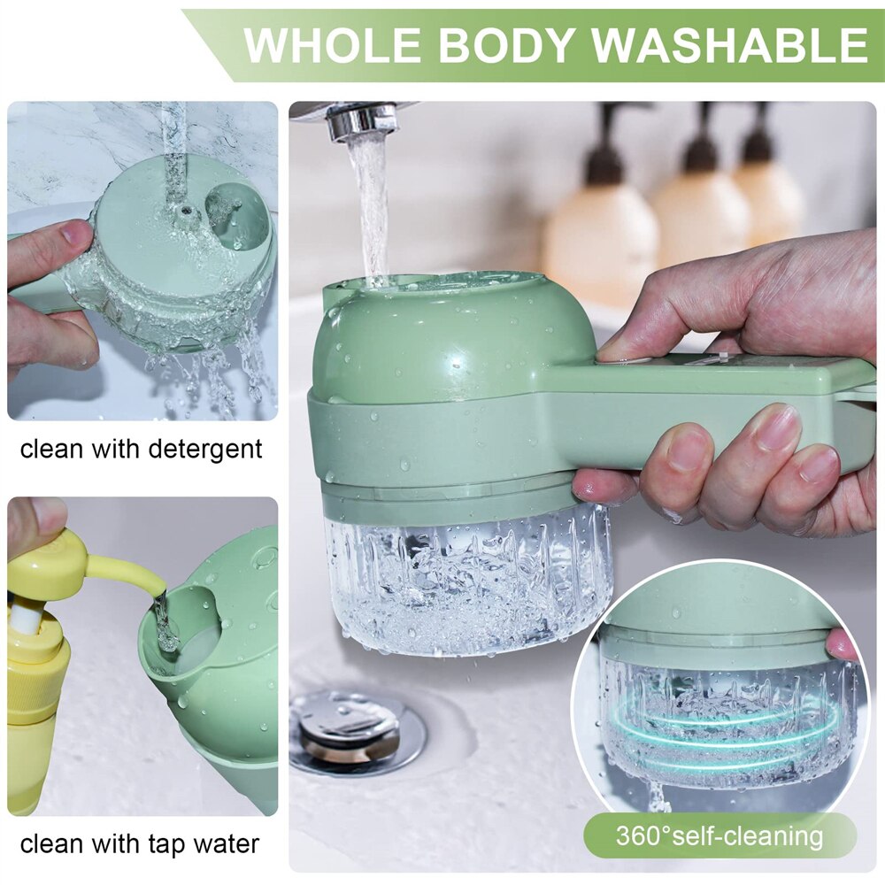 4-in-1 Electric Vegetable Slicer – Portable & Multi-Functional