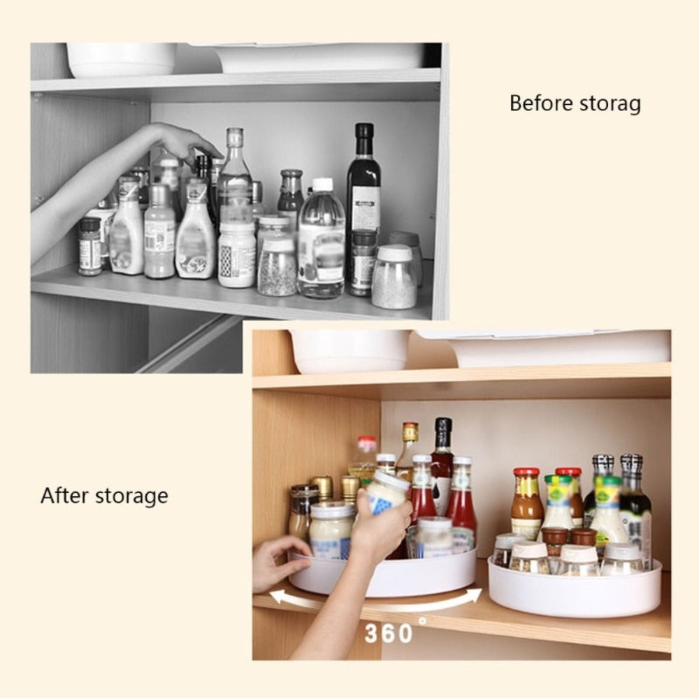 Rotating Spice & Sauce Rack Organizer – Space-Saving & Stylish
