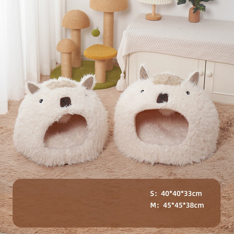 Cushioned Winter Warm Kennel for Cats & Dogs