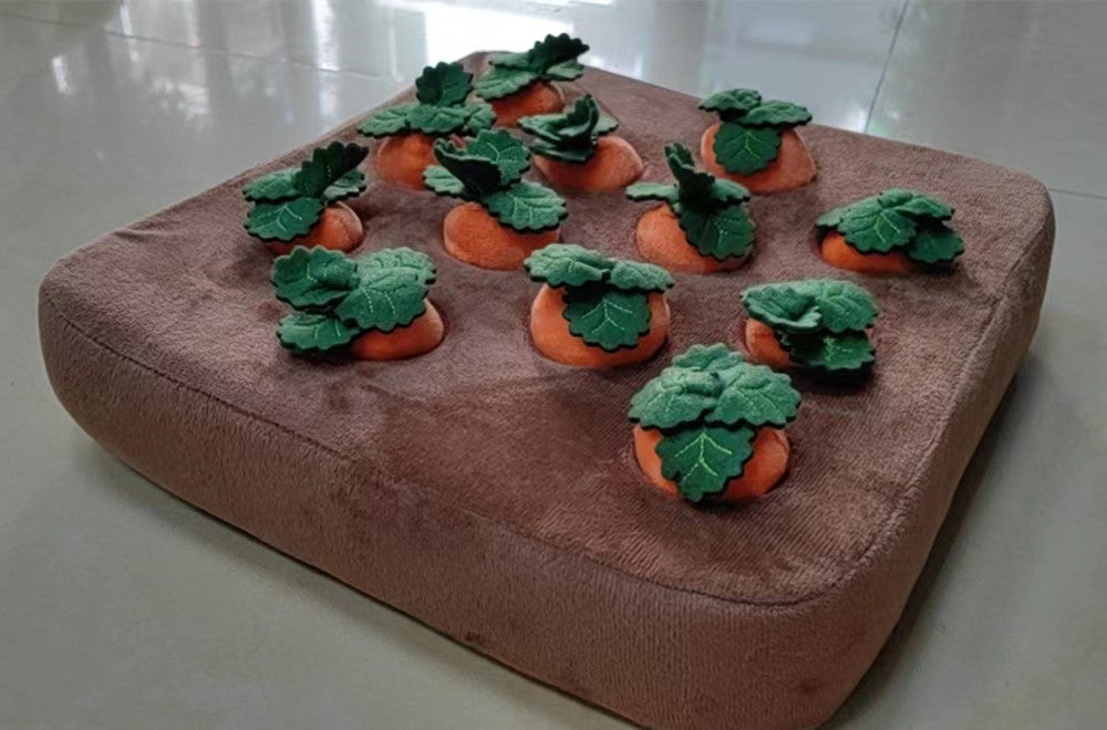 Carrot Plush Snuffle Mat & Chew Toy for Dogs