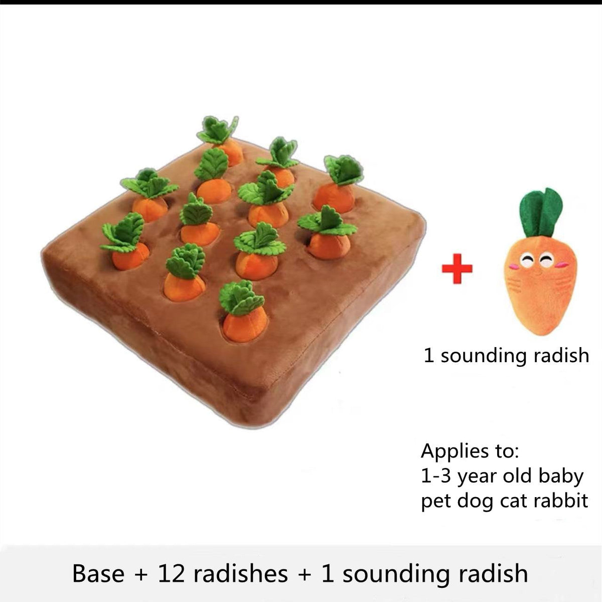 Carrot Plush Snuffle Mat & Chew Toy for Dogs
