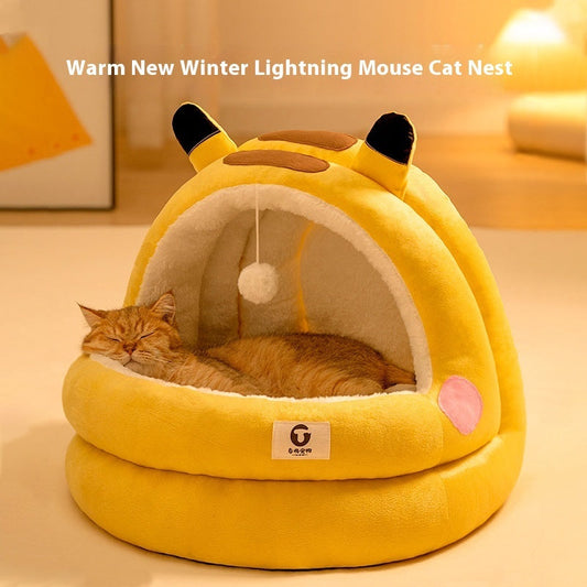 Enclosed Winter Warm Cat Nest