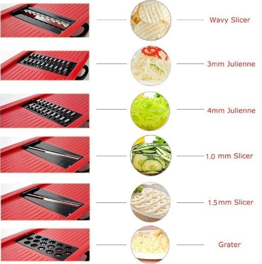 6-Blade Stainless Steel Vegetable Cutter – Multi-Functional & Efficient
