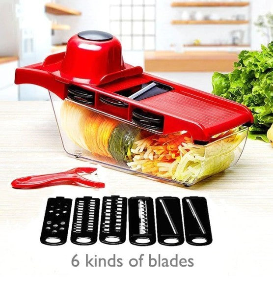 6-Blade Stainless Steel Vegetable Cutter – Multi-Functional & Efficient