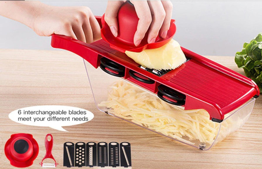 6-Blade Stainless Steel Vegetable Cutter – Multi-Functional & Efficient