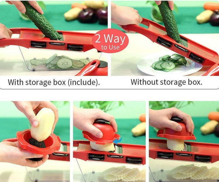 6-Blade Stainless Steel Vegetable Cutter – Multi-Functional & Efficient